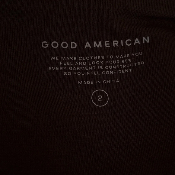 Good American Rouched side jersey long sleeve knee length dress SZ  S - Picture 8 of 9